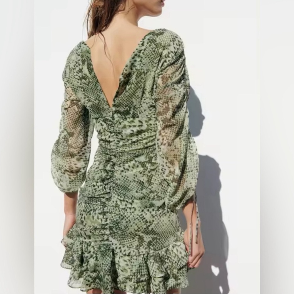 ZARA RUCHED MINI DRESS - Picture 4 of 5